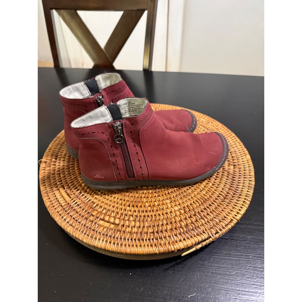 JBU by Jambu Juno Burgundy Wine Vegan Micro Suede Ankle Boots 8M JB19JNO03